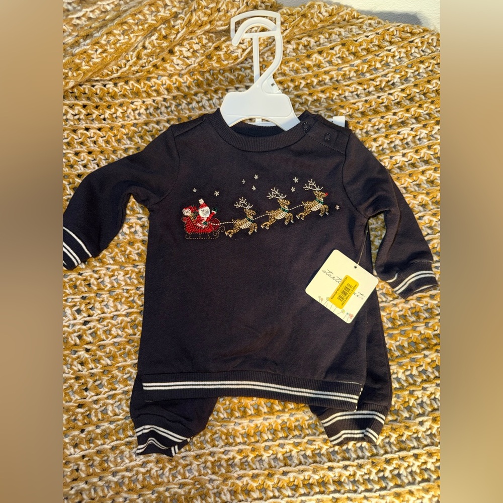 Starting Out Black 9M Christmas Baby 2 piece set